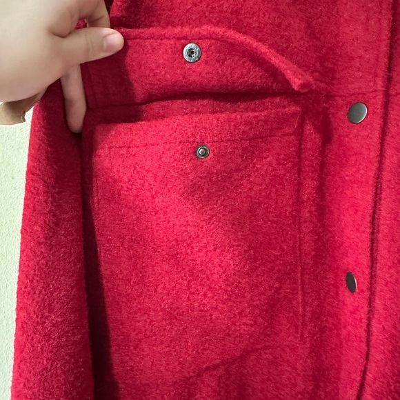 Wild Fable Red Oversized Teddy Jacket with Large Double Pockets and Snap Closure - Picture 4 of 6